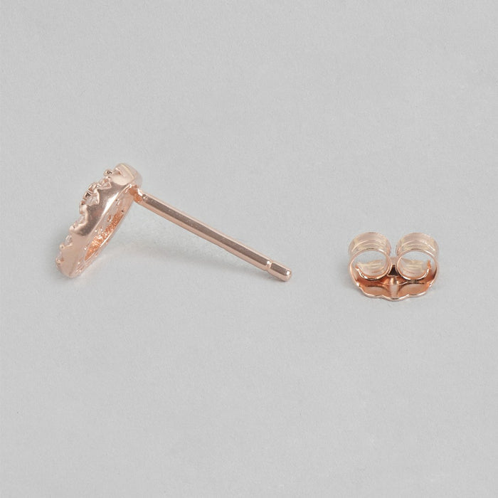 Circle of Petals Rose Gold CZ 925 Sterling Silver Earrings