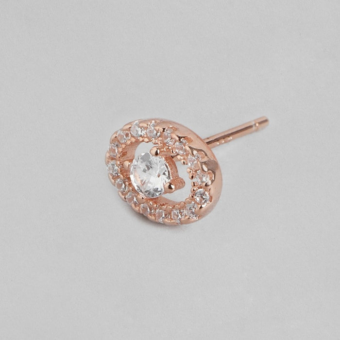 Circle of Radiance Rose Gold-Plated Cubic Zirconia 925 Sterling Silver Earrings