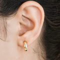 Circular Gold Plated 925 Sterling Silver Half Hoops Earring