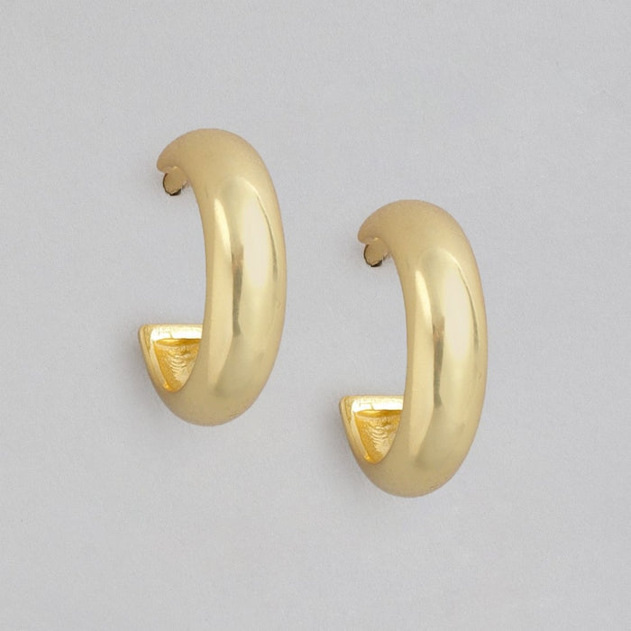 Circular Gold Plated 925 Sterling Silver Half Hoops Earring