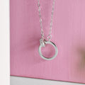 Circular Rhodium Plated 925 Sterling Silver Necklace