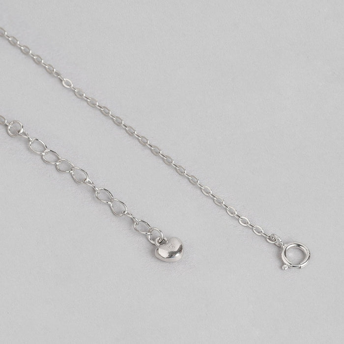 Circular Rhodium Plated 925 Sterling Silver Necklace