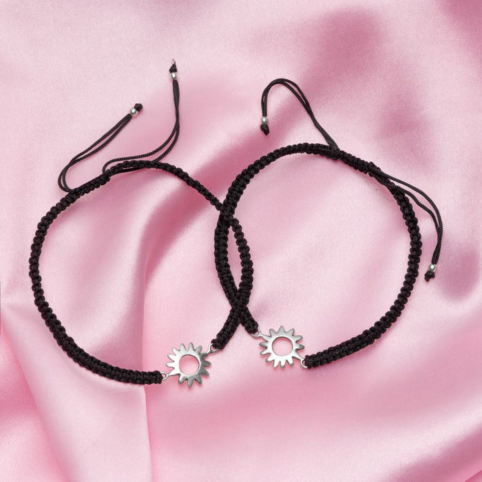 Classic 925 Sterling Silver Black Tread Anklet