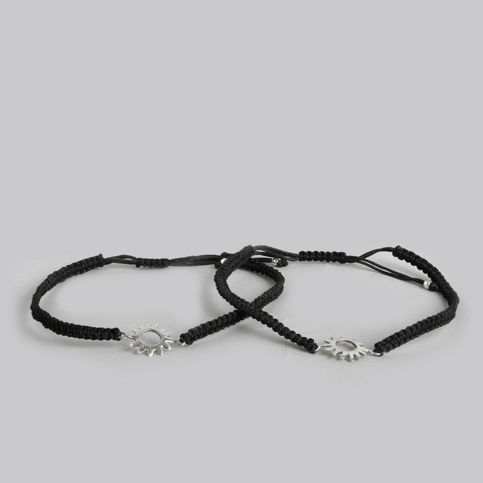 Classic 925 Sterling Silver Black Tread Anklet