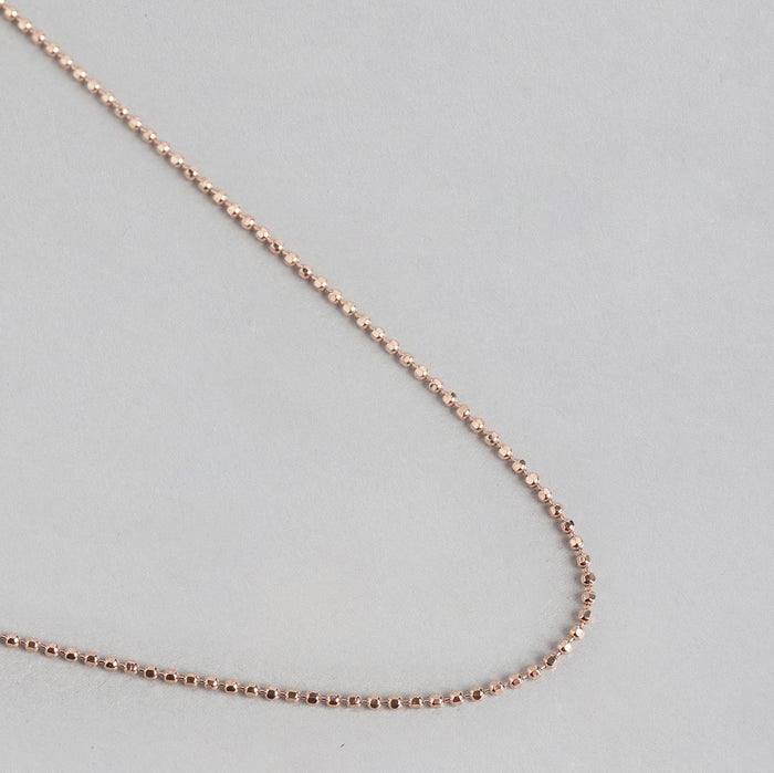 Classic Beaded Rose Gold Plated 925 Sterling Silver Chain