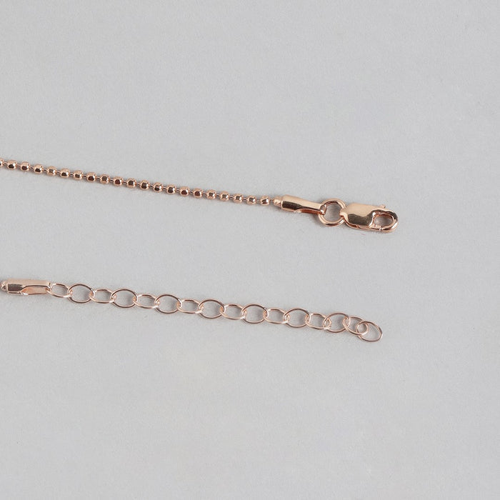 Classic Beaded Rose Gold Plated 925 Sterling Silver Chain