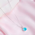Classic Blue Topaz Rhodium Plated 925 Sterling Silver Pendant