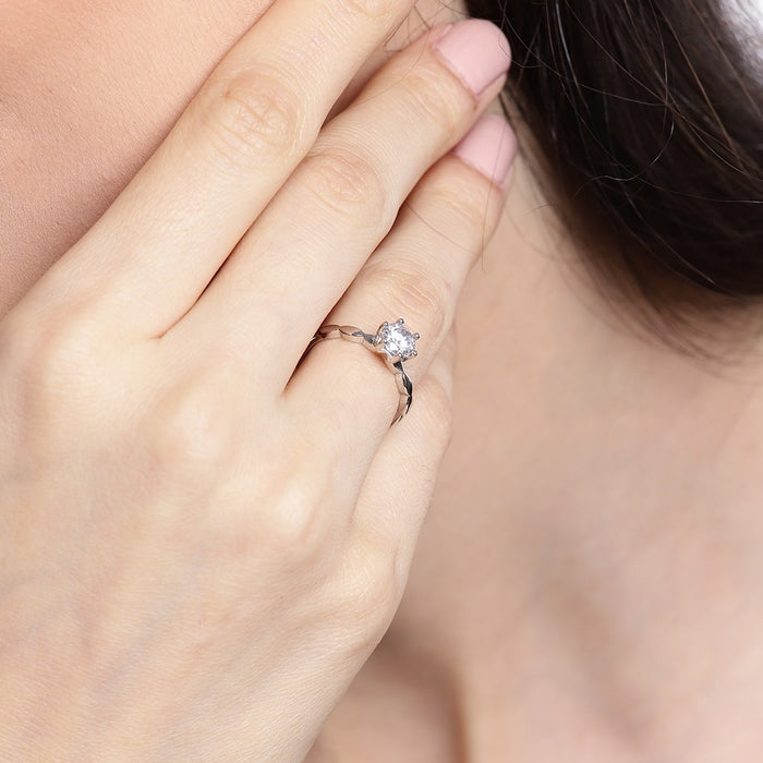 Classic Couples Rhodium Plated 925 Silver Rings (Adjustable)