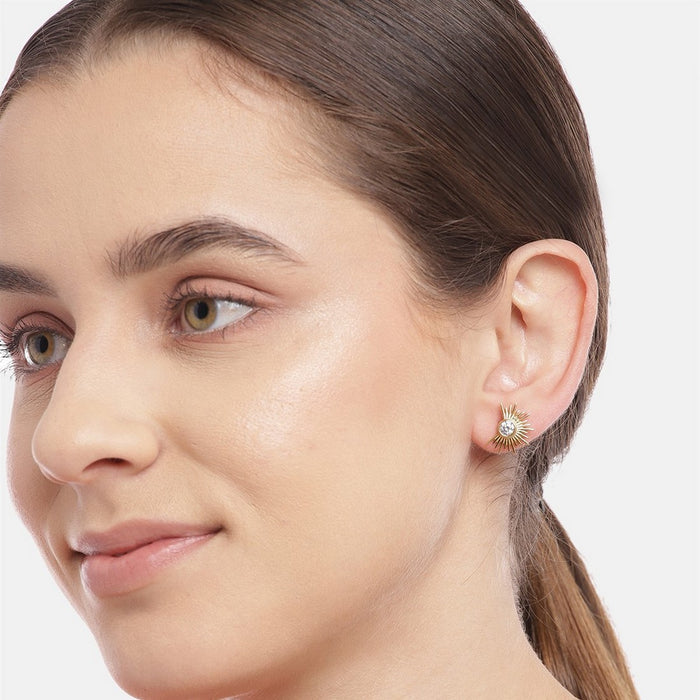 Classic CZ Gold Plated 925 Sterling Silver Studs