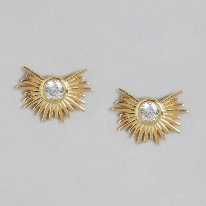 Classic CZ Gold Plated 925 Sterling Silver Studs
