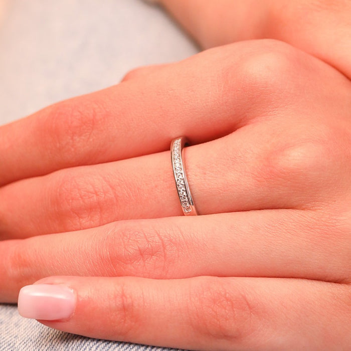 Classic CZ Sheet 925 Silver Female Ring (Adjustable)