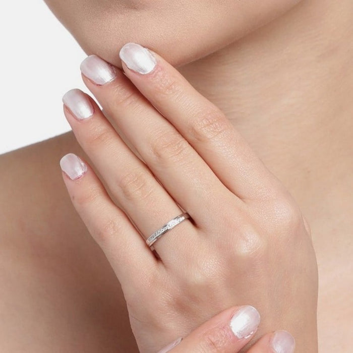 Classic CZ Sheet 925 Silver Female Ring (Adjustable)