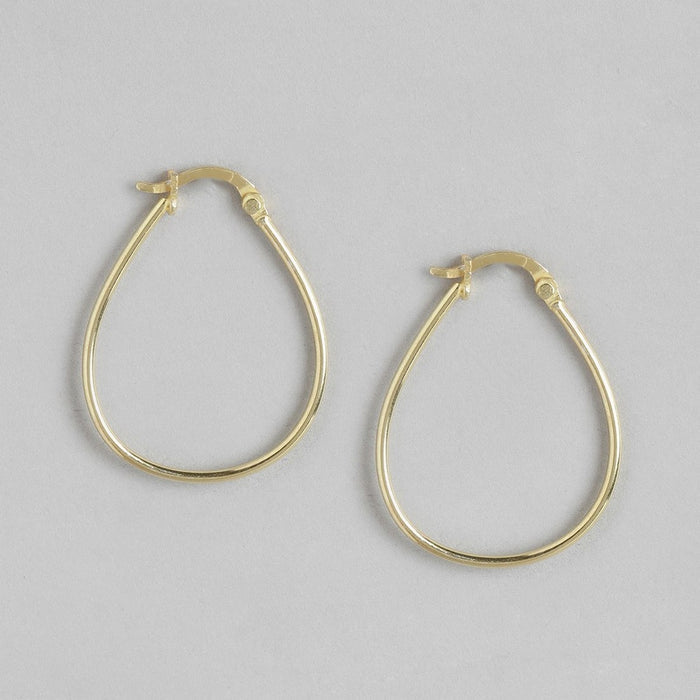 Classic Gold-Plated 925 Sterling Silver Hoop Earrings