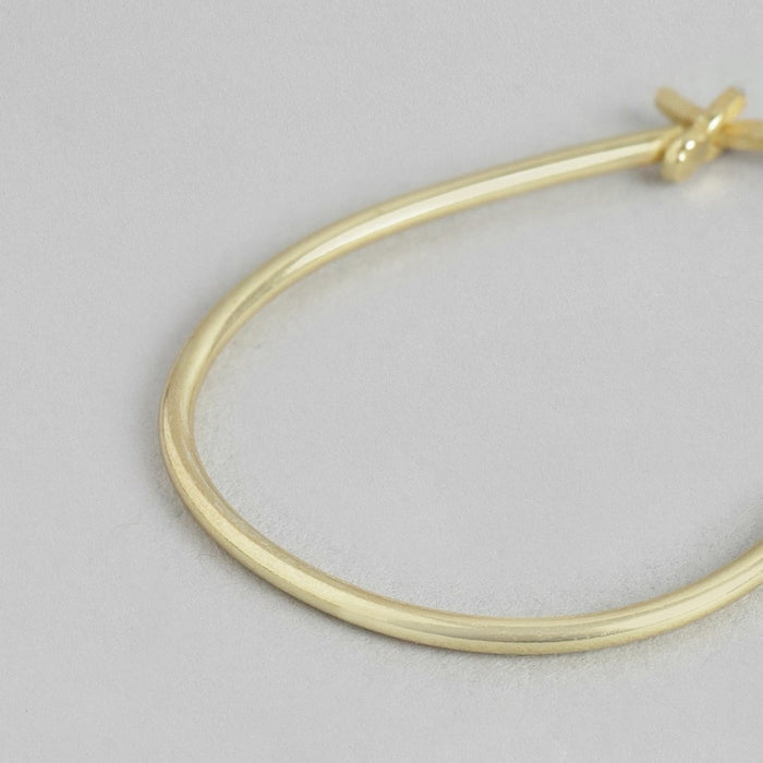 Classic Gold-Plated 925 Sterling Silver Hoop Earrings