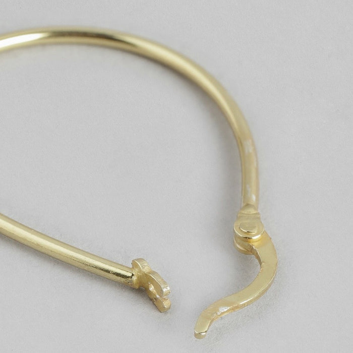 Classic Gold-Plated 925 Sterling Silver Hoop Earrings