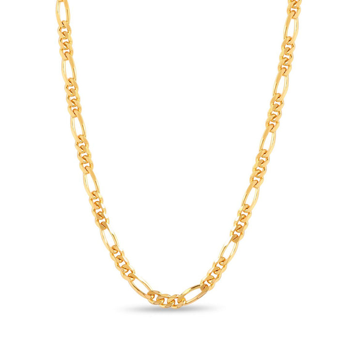 Classic Gold-Plated 925 Sterling Silver Men's Figaro Chain
