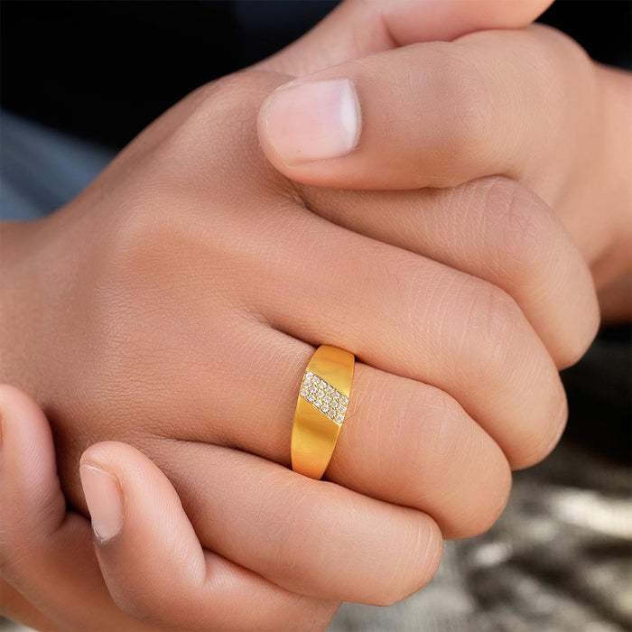 Classic Gold Plated 925 Sterling Silver Men's Ring