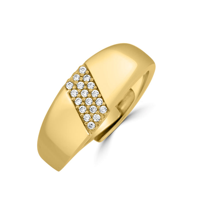 Classic Gold Plated 925 Sterling Silver Men's Ring