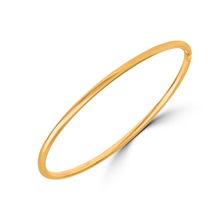 Classic Gold Plated 925 Sterling Silver Plain Bangle