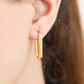 925 Sterling Silver Classic Gold Plated Geometrical Hoop Earring for Women – Zavya