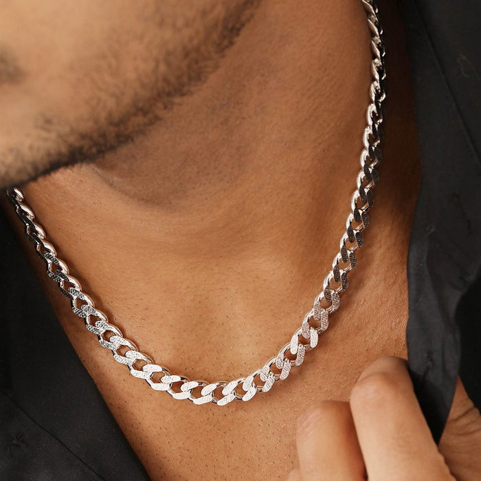 Classic Links Rhodium Plated 925 Sterling Silver Men's Chain