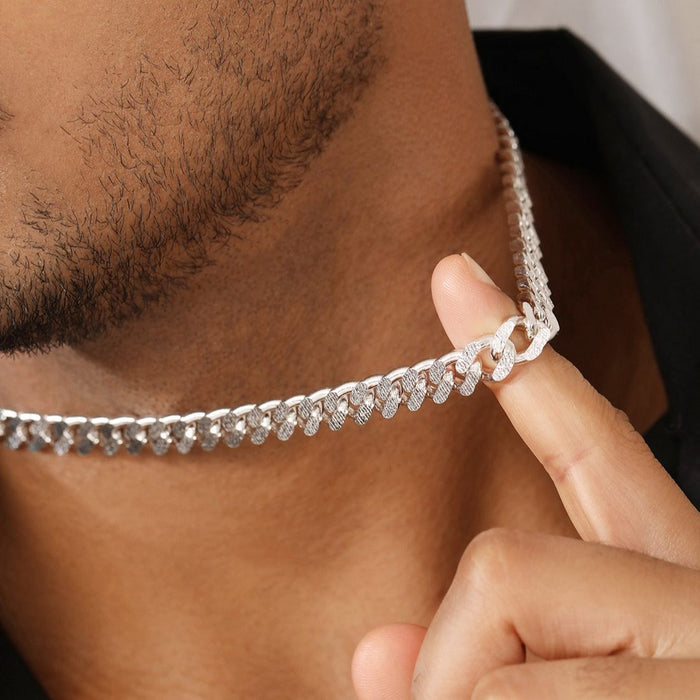 Classic Links Rhodium Plated 925 Sterling Silver Men's Chain