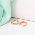 Classic rose gold 925 Sterling Silver hoop earrings with clear stones for women – Zavya