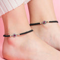 Classic Oxidized Red Stone 925 Sterling Silver Anklet