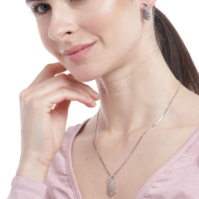 Classic Peacock Rhodium Plated 925 Sterling Silver Jewellery Sets