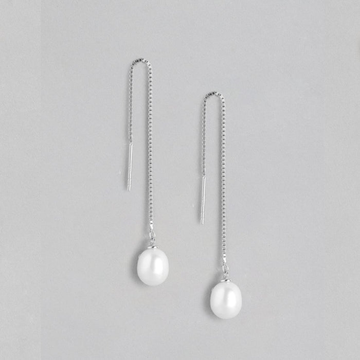 Classic Pearl Rhodium Plated 925 Sterling Silver Jewellery Set