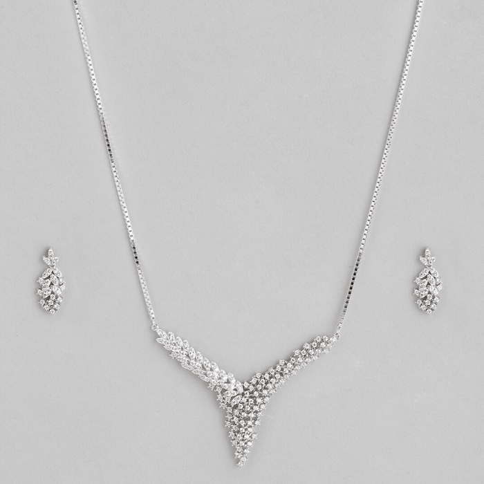 Classic Rhinestone 925 Silver Jewellery Set