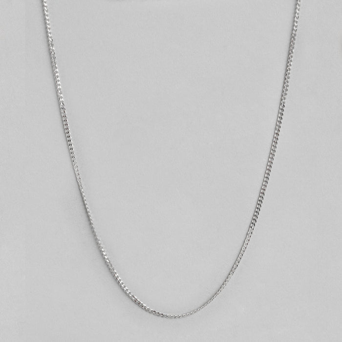 Classic Rhodium Plated 925 Sterling Silver Curb Chain