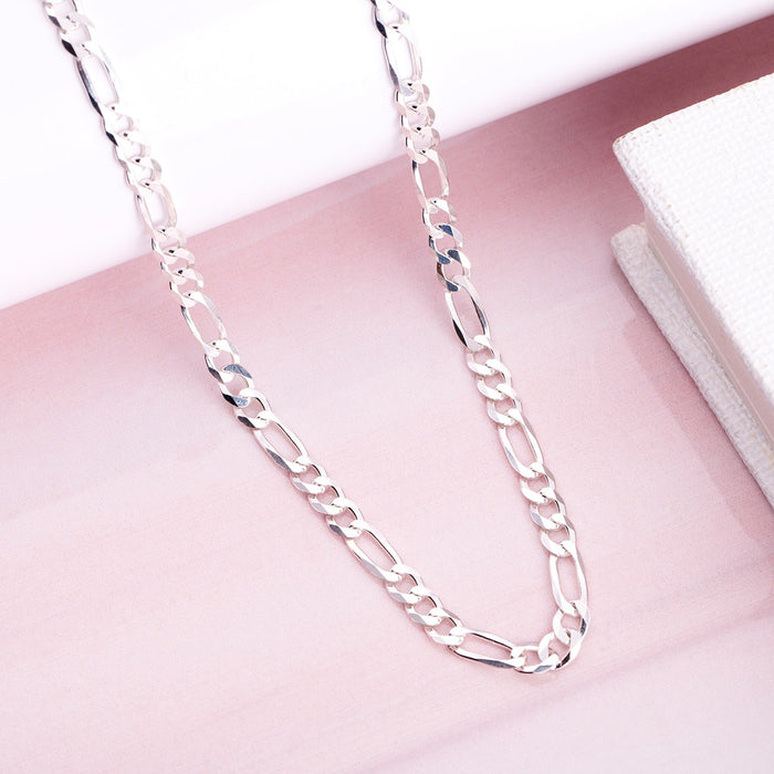 Classic Rhodium Plated 925 Sterling Silver Men's Chain