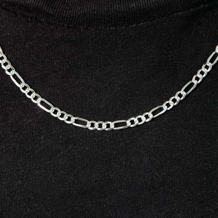 Classic Rhodium Plated 925 Sterling Silver Men's Chain
