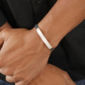 Classic Rhodium Plated 925 Sterling Silver Men's Cuff Bracelet