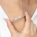 Classic Rhodium Plated 925 Sterling Silver Plain Bangle