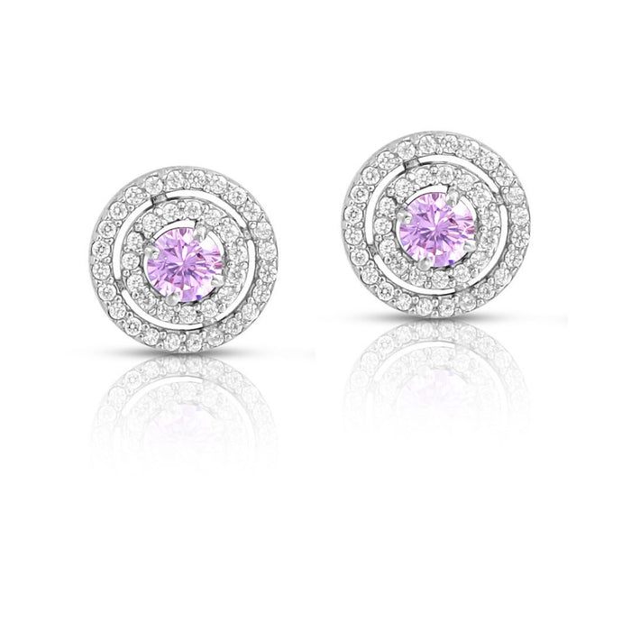 Classic Rhodium Plated 925 Sterling Silver Stud Earrings