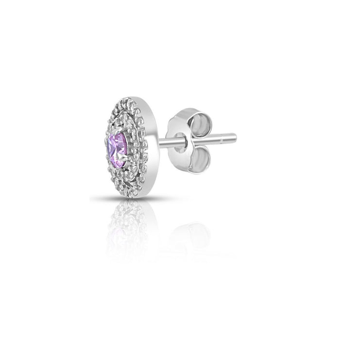 Classic Rhodium Plated 925 Sterling Silver Stud Earrings