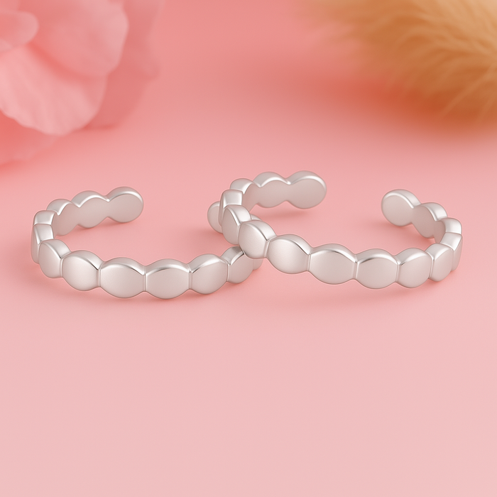 Classic Rhodium Plated 925 Sterling Silver Toe Ring