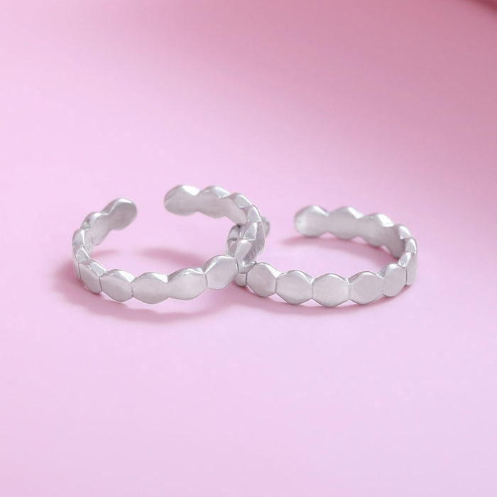 Classic Rhodium Plated 925 Sterling Silver Toe Ring
