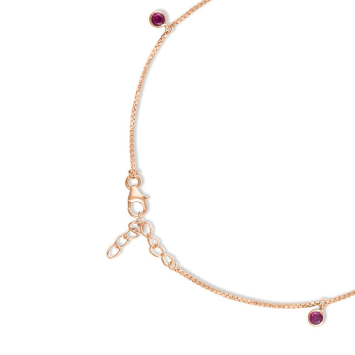 Classic Rose Gold Plated 925 Sterling Silver Anklet