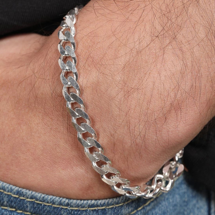 Classic Silver Elegance Men's 925 Sterling Silver Plated Bracelet