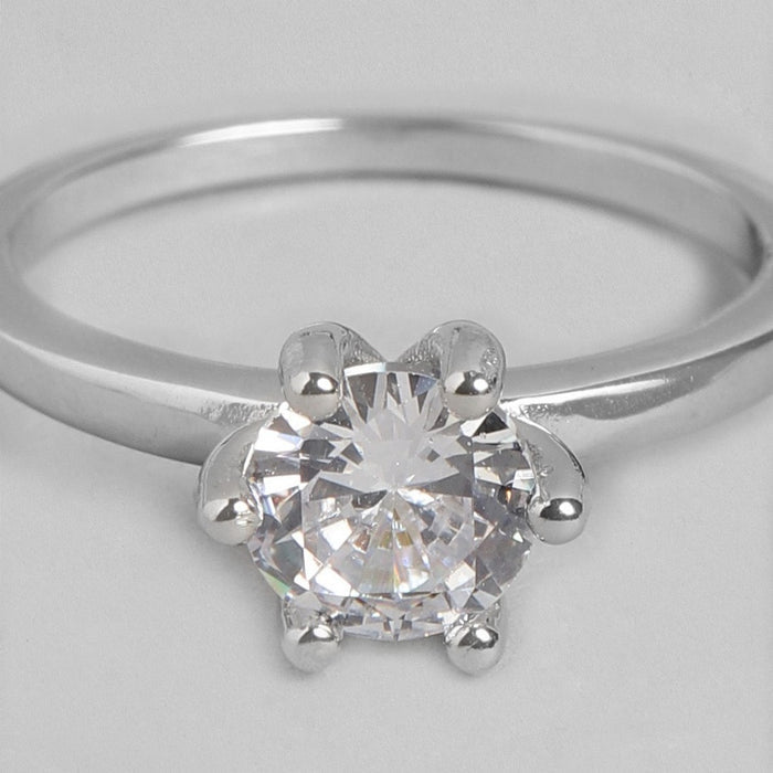 Classic Solitaire 925 Silver Ring (Adjustable)