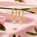 Classic Solitaire Drop Gold Plated 925 Sterling Silver Earrings