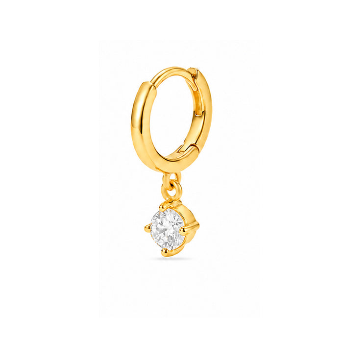 Classic Solitaire Drop Gold Plated 925 Sterling Silver Earrings