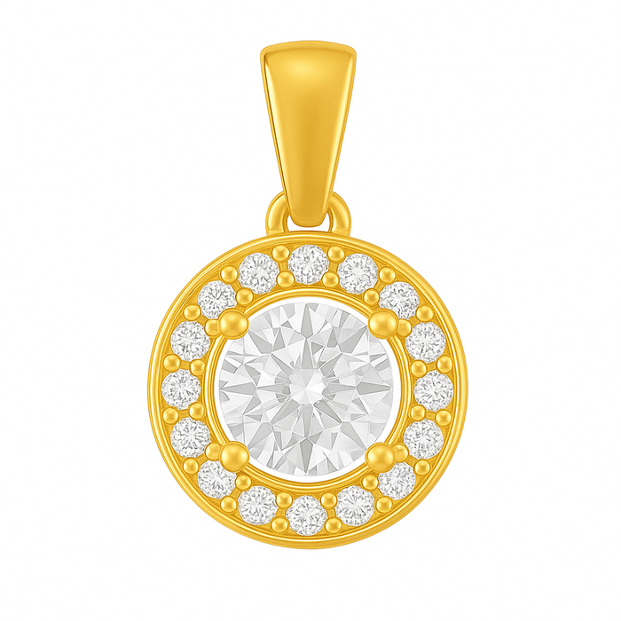 Classic Solitaire Gold Plated 925 Sterling Silver Jewellery Set