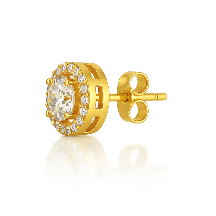 Classic Solitaire Gold Plated 925 Sterling Silver Jewellery Set