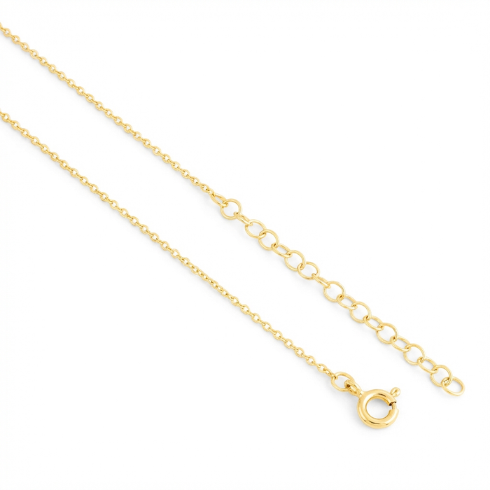 Classic Solitaire Gold Plated 925 Sterling Silver Pendant with Link Chain