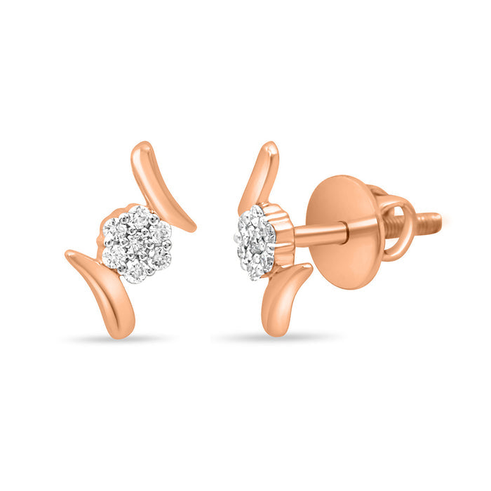 Classic Stud Gold Earrings with Lab-Grown Diamonds