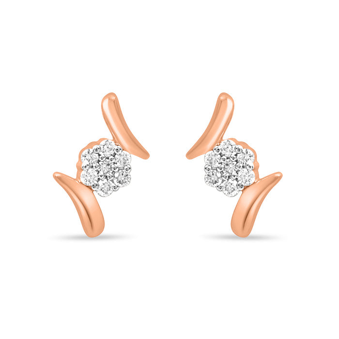 Classic Stud Gold Earrings with Lab-Grown Diamonds